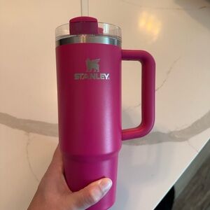 Stanley Hot Pink Tumbler with Handle and Straw